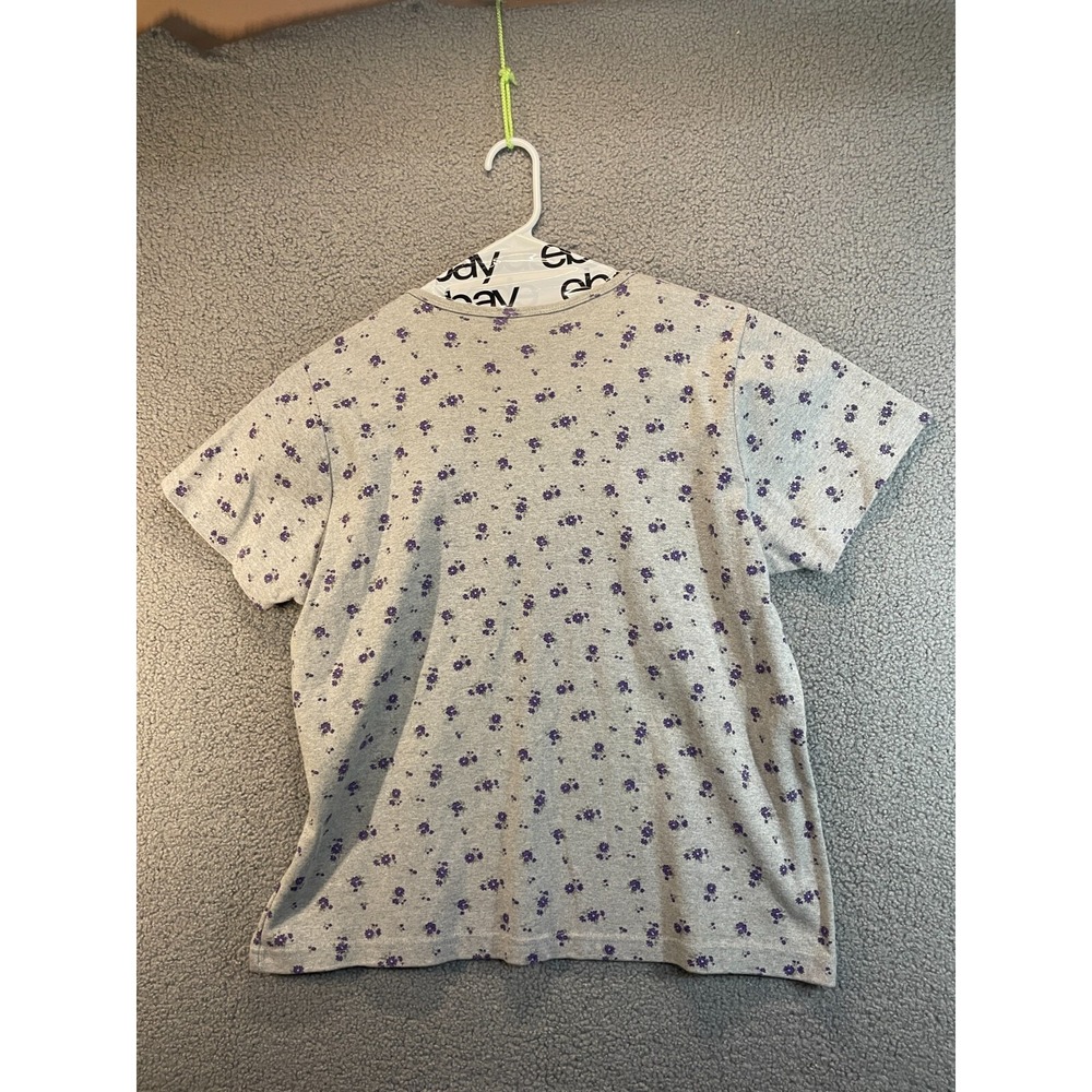 Cherokee Plus Size 18/20W Gray Floral Pattern Top - Picture 5 of 5